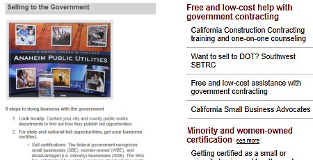 Click to see Anaheim Chamber's Selling to Government page