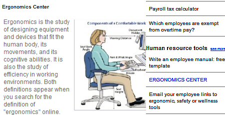 Click to see our Ergonomic Center