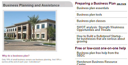 Click to see Henderson's Business Plan Page Local Page
